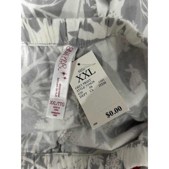 Gilligan & OMalley NWT White Gray Cotton Pajama Set Red Piping Sz XXL - Picture 10 of 15